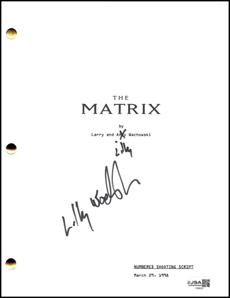 Lilly Wachowski Andy Signed Autograph The Matrix Full Script Screenplay JSA COA