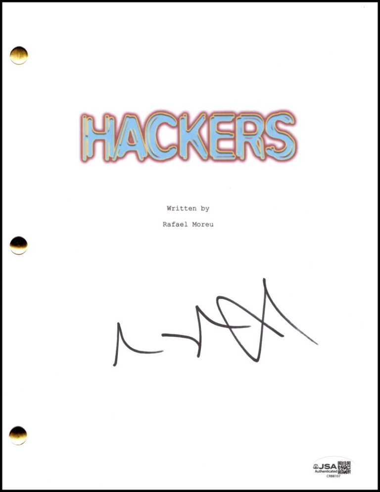 Angelina Jolie Signed Autograph Hackers Full Movie Script - Acid Burn w/ JSA COA