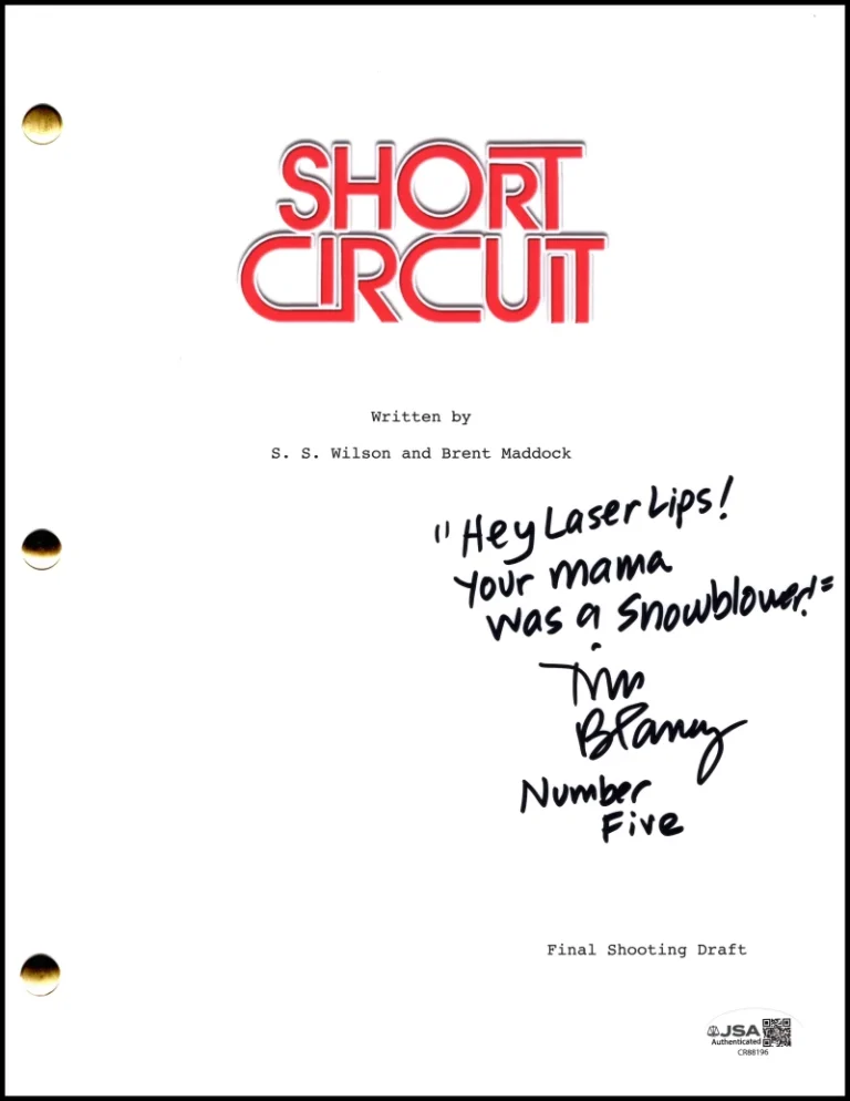 Tim Blaney Signed Autograph Short Circuit Full Script w/ Laser Lips Quote! JSA