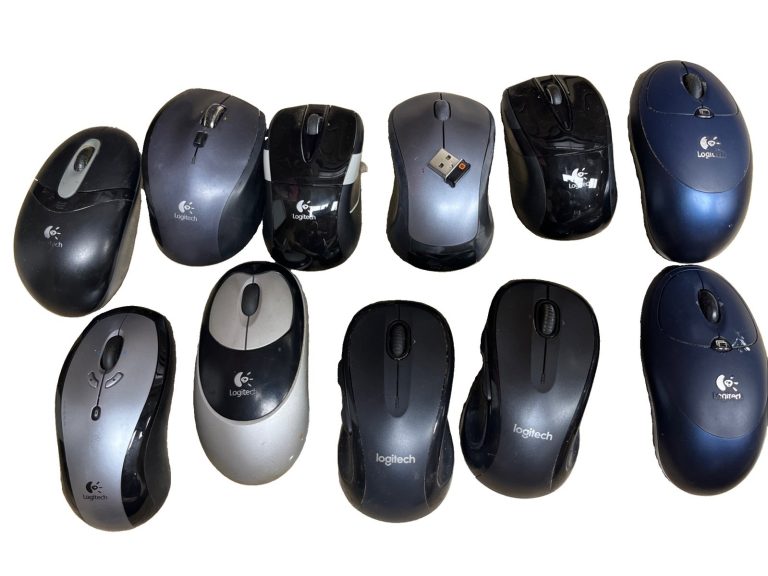 LOT OF 11 LOGITECH Logi Wireless Mouse Mice 1 w/ Receiver Black/Gray