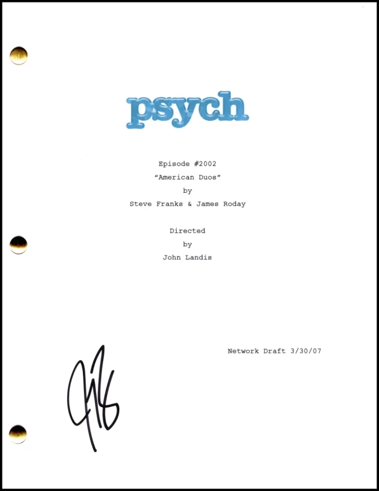 James Roday Signed Autograph Psych Full Pilot Script Screenplay - Shawn Spencer