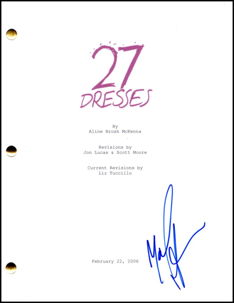 Malin Akerman Signed Autograph 27 Dresses Full Script Screenplay - Tess Nichols