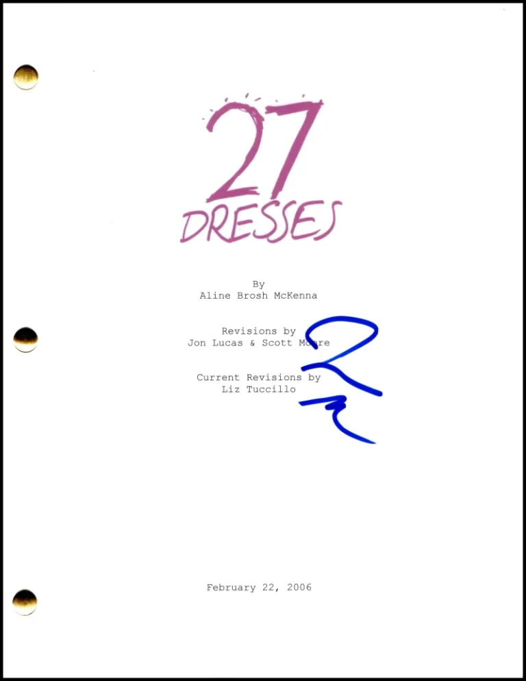 James Marsden Signed Autograph 27 Dresses Full Script Screenplay - Kevin Doyle