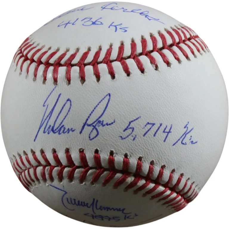 4000 K's Autographed OML Baseball Ryan Johnson Clemens Carlton Beckett 57265