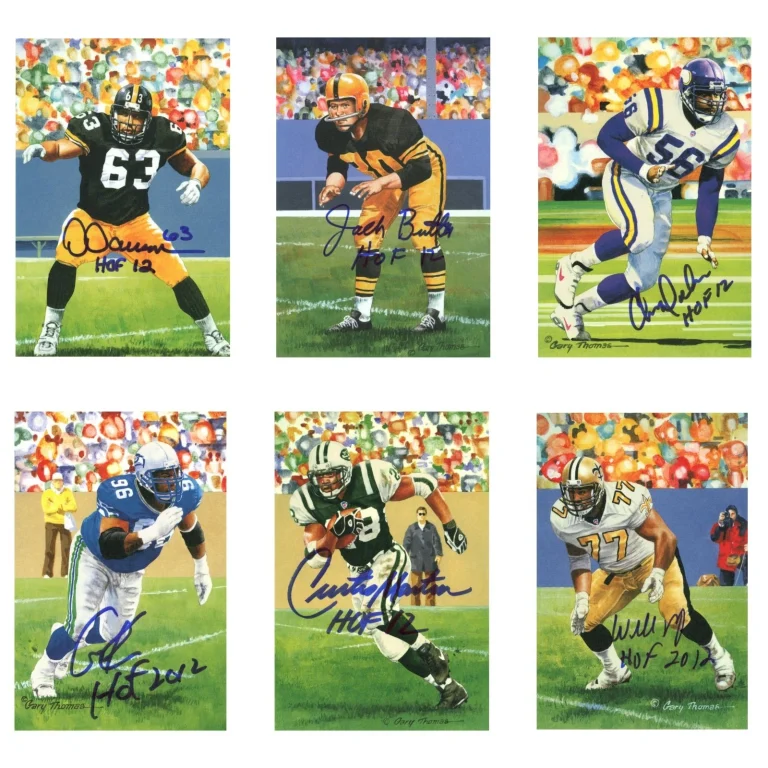 Butler Dawson Doleman Kennedy Martin Roaf NFL HOF 2012 Signed GLAC Set 57813