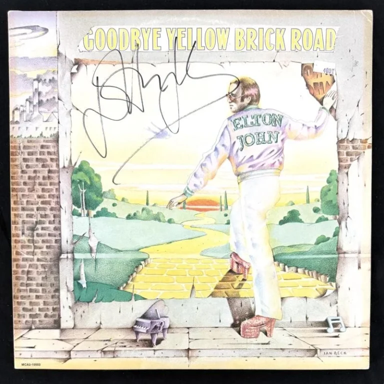 Elton John Signed Autograph Goodbye Yellow Brick Road Album Record Beckett COA