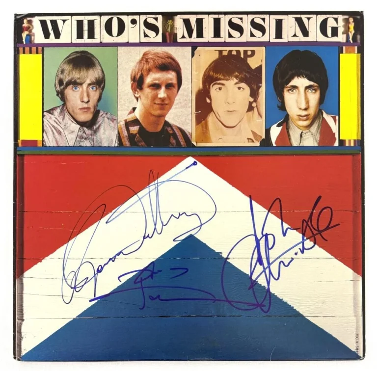The Who - Daltrey Entwistle Townshend Signed Autograph Album Record PSA COA