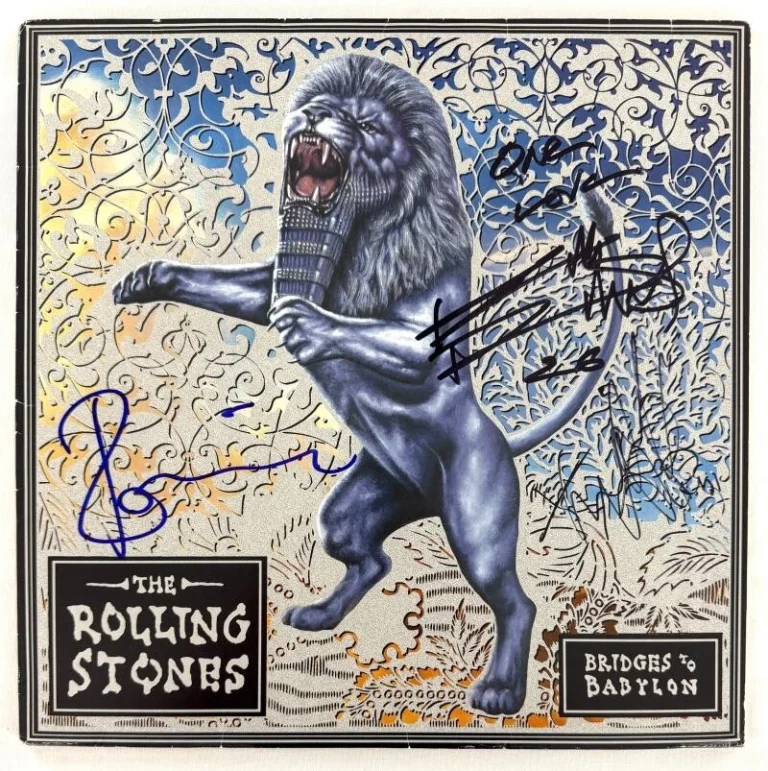 Keith Richards Charlie Watts & Ronnie Signed Autograph Rolling Stones Album BAS