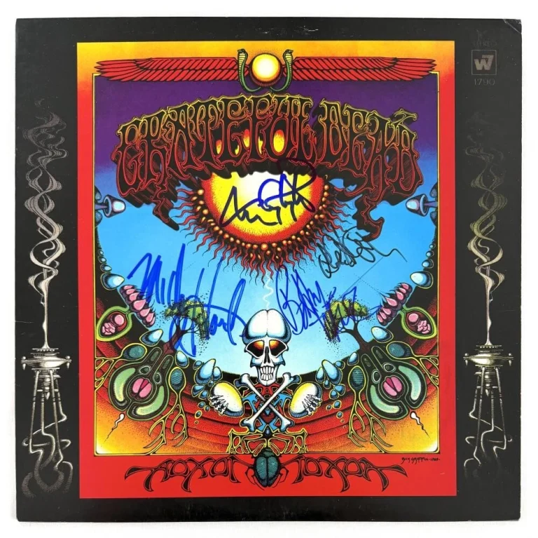 Bob Weir Phil Lesh +2 Signed Autograph Grateful Dead Aoxomoxoa Record BAS COA