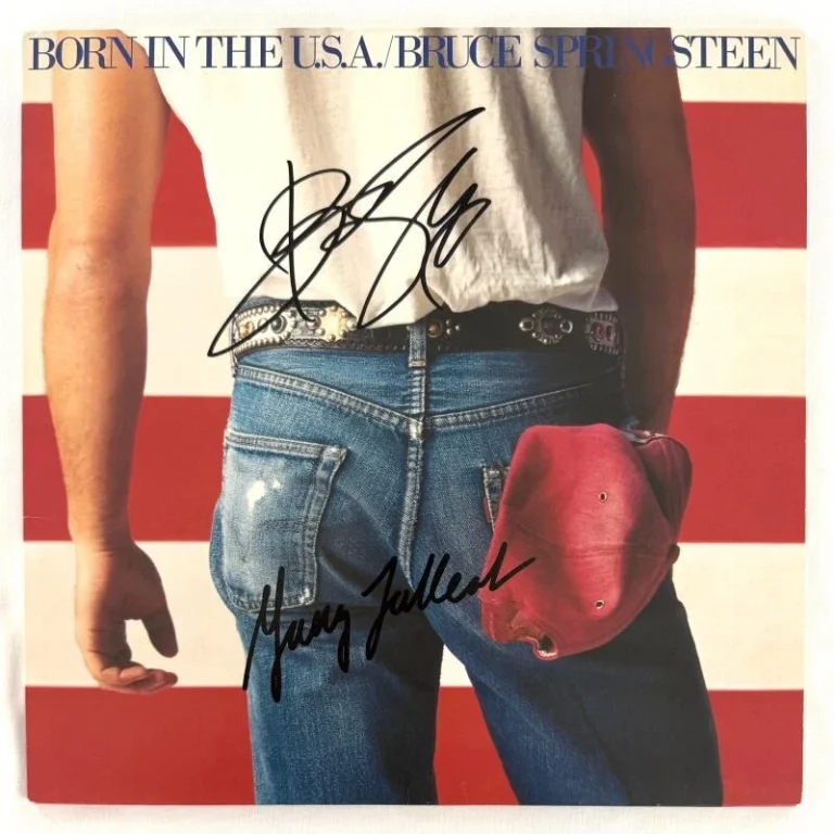 Bruce Springsteen & Garry Tallent Signed Autograph Born in the USA Album BAS COA