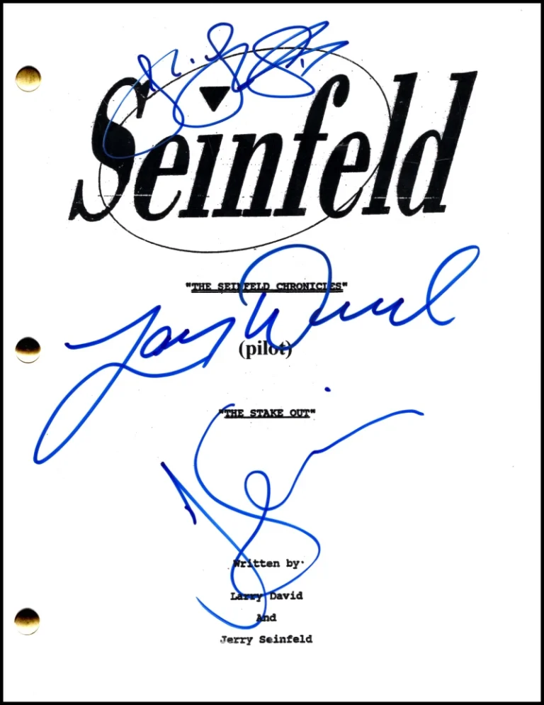 Larry David Jerry Seinfeld & JLD Signed Autograph Full Script Screenplay JSA COA