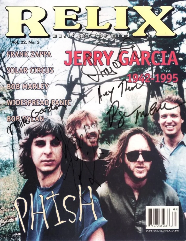 Phish Full Band Signed Autograph Relix Magazine Cover Only - Jon Fishman +3 JSA
