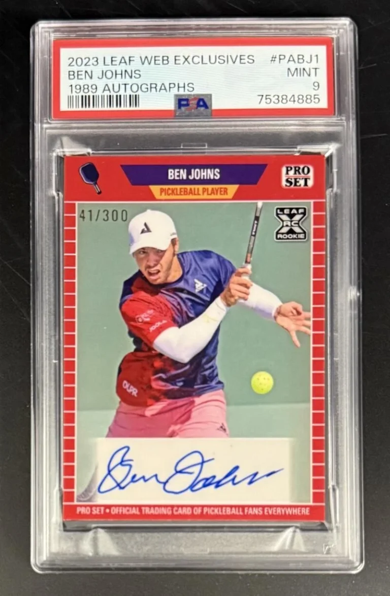 Ben Johns Signed Autograph PSA/DNA Leaf Web Pickleball Rookie Card - MINT 9