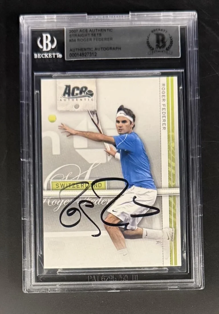 Roger Federer Signed Autograph Beckett COA Slab 2007 Ace Authentic Trading Card