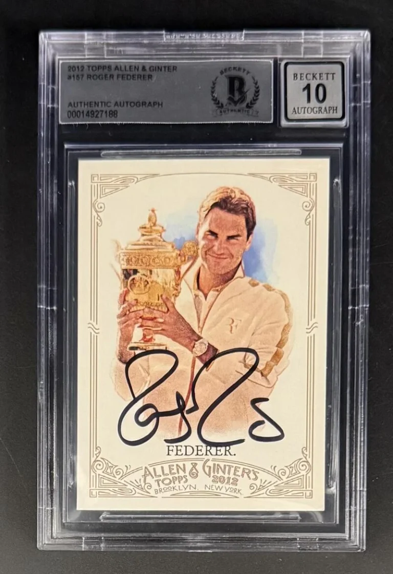 Roger Federer Signed Autograph 2012 Topps Allen & Ginter Beckett GEM MINT 10