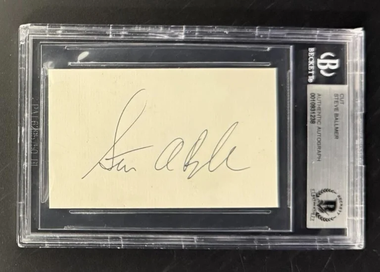 Steve Ballmer Signed Autograph Beckett COA Slabbed Rare Cut Microsoft Card