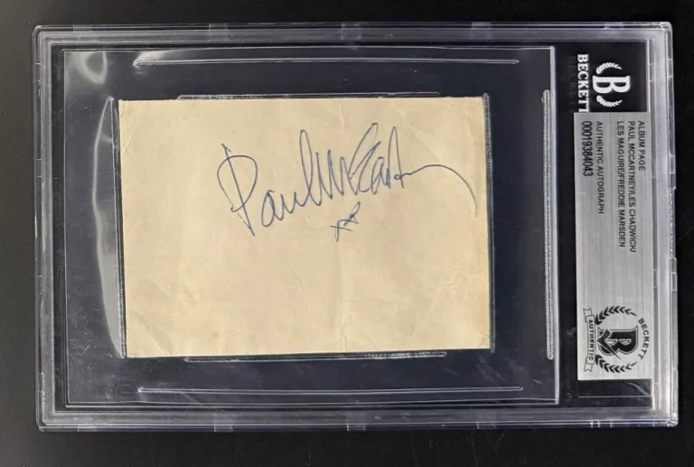 Paul McCartney Beatles Signed Autograph Beckett COA Slab Rare Cut Signature Card