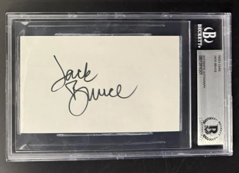 Jack Bruce Cream Rare Signed Autograph Beckett COA Slab Cut Card Signature
