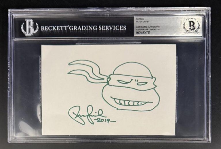 Peter Laird Signed Autograph Beckett COA Teenage Mutant Ninja Turtles Sketch '19