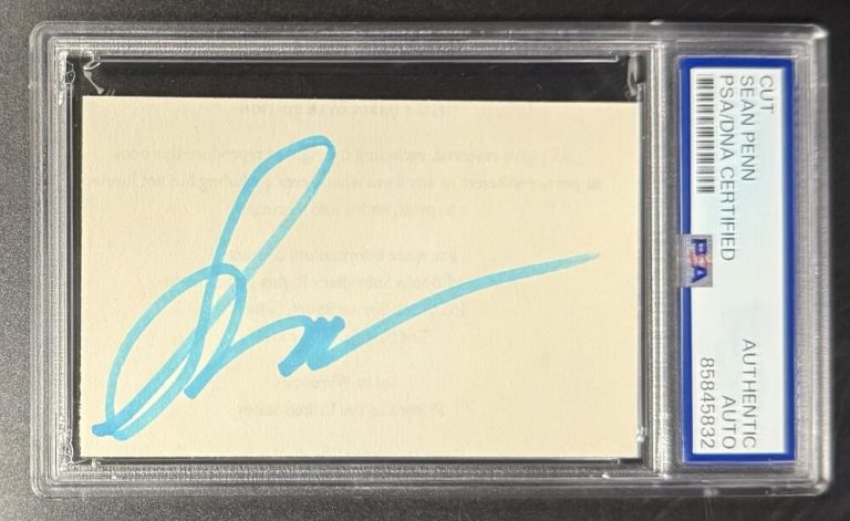 Sean Penn Signed Autograph PSA/DNA COA Slabbed Cut  Fast Times at Ridgemont High