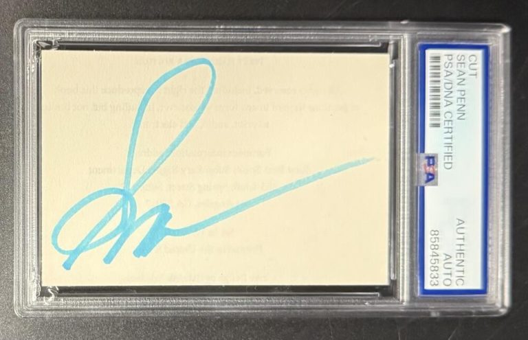 Sean Penn Signed Autograph PSA/DNA COA Slabbed Cut - One Battle After Another