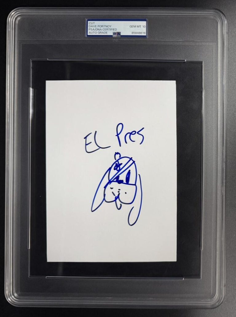 Dave Portnoy Signed Autograph PSA/DNA Barstool Pirate Dog Sketch GEM MINT 10