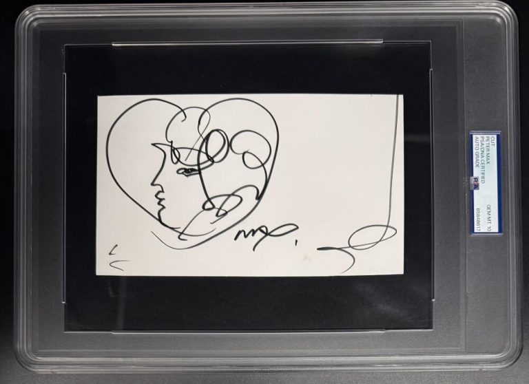 Peter Max Signed Autograph PSA/DNA Slabbed Original Art Sketch - GEM MINT 10