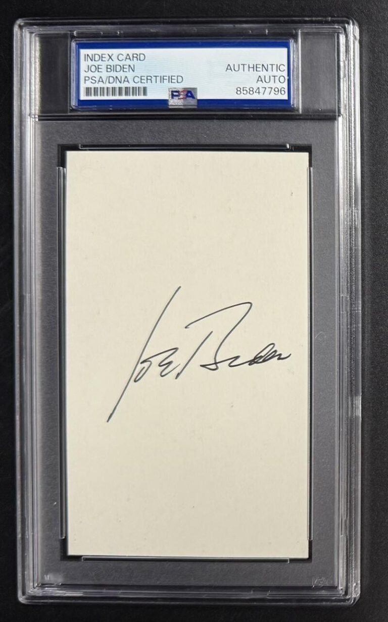 President Joe Biden Signed Autograph PSA/DNA Slabbed Encapsulated 3x5 Index Card