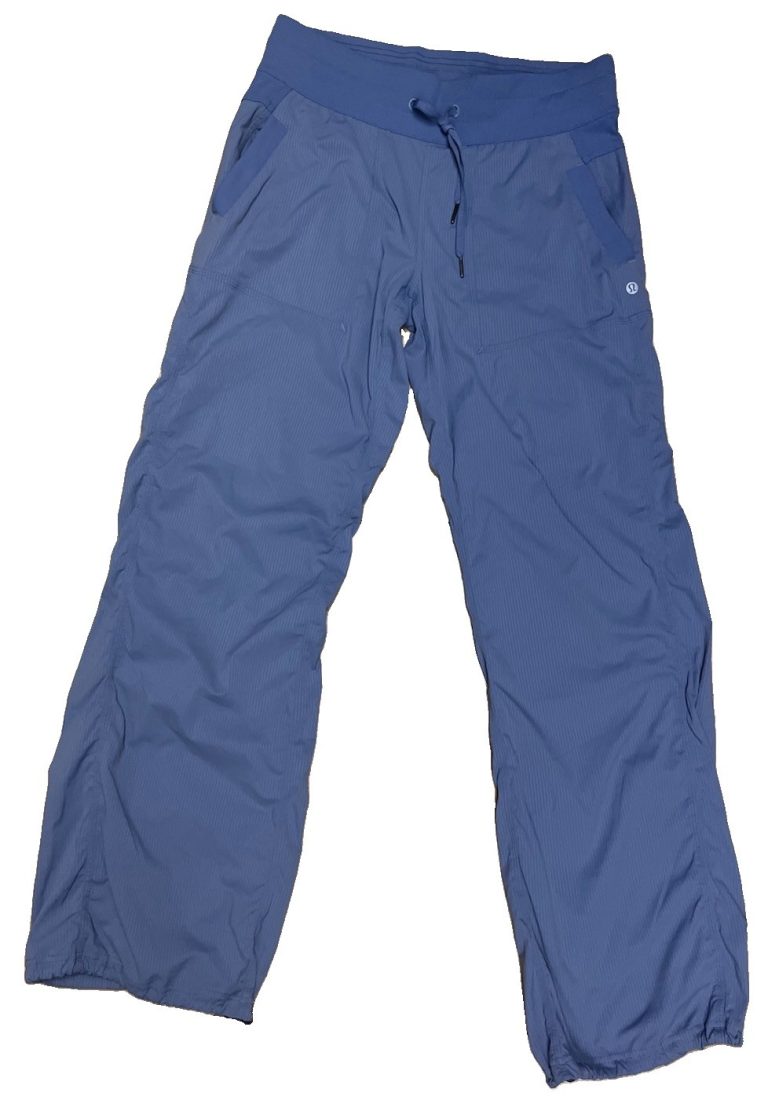 Lululemon Pants Womens 8 Light Blue Striped Joggers Drawstring Ankle Athletic