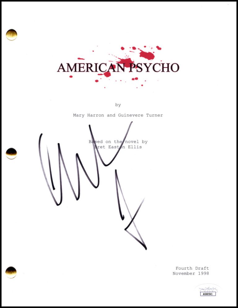 Christian Bale Signed Autograph American Psycho Full Script Screenplay - JSA COA