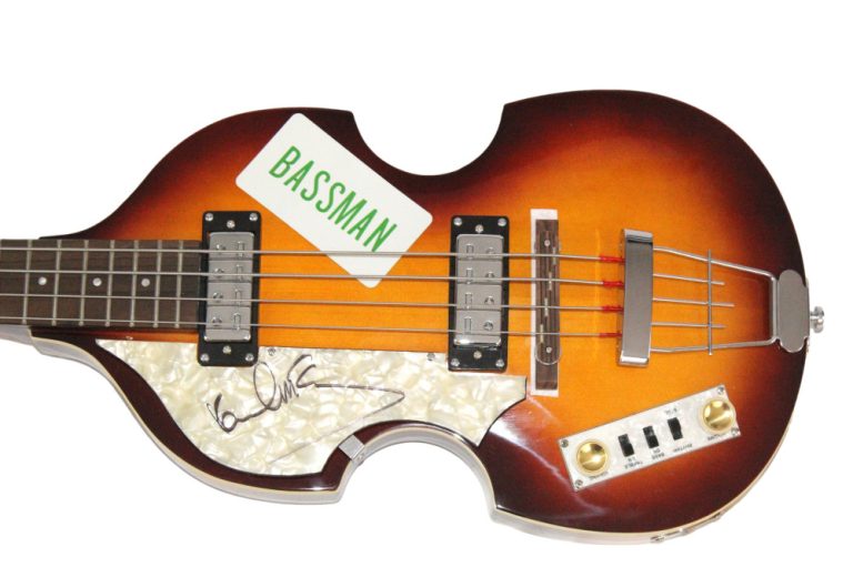 Paul McCartney Beatles Signed Autograph Hofner Bass BASSMAN Guitar w/ PSA COA