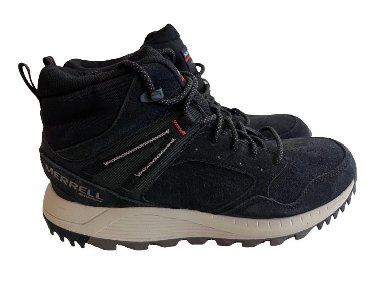Merrell Wildwood Mid Mens Size 10.5 Black Leather Suede Waterproof Boots J068027