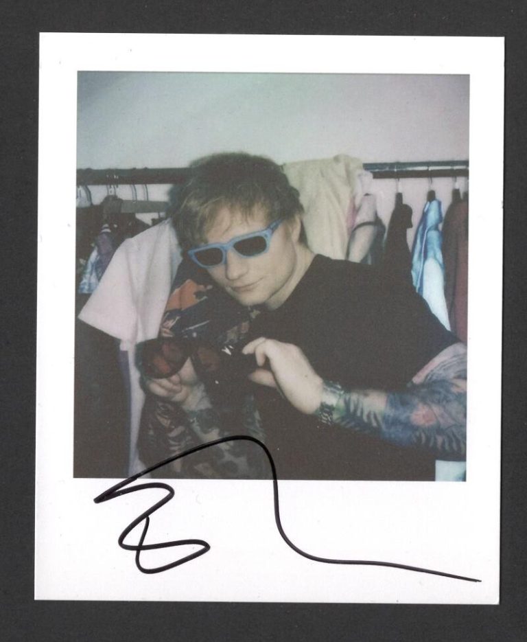 Ed Sheeran Signed Autograph Play Promo Polaroid Photo w/ JSA COA
