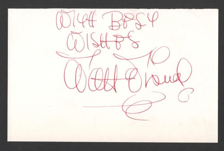Walt Disney Signed Autograph 4x6.5 Cut Signature - With Best Wishes JSA COA