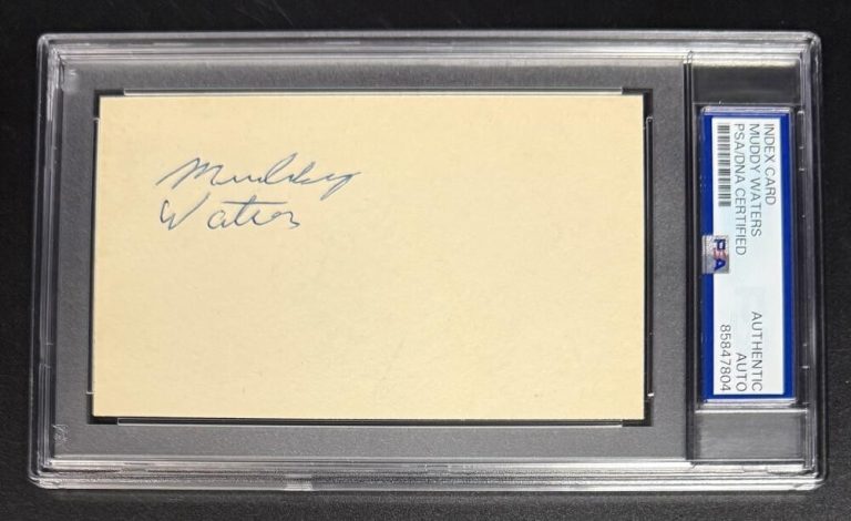 Muddy Waters Signed Autograph PSA/DNA Slab Encapsulated 3x5 Index Card
