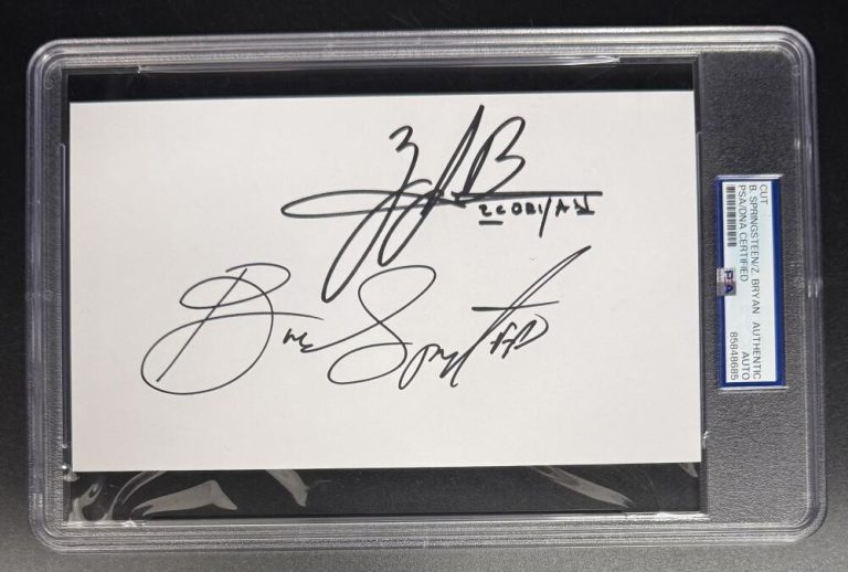 Bruce Springsteen & Zach Bryan Signed Autograph PSA/DNA Slabbed Encapsulated Cut
