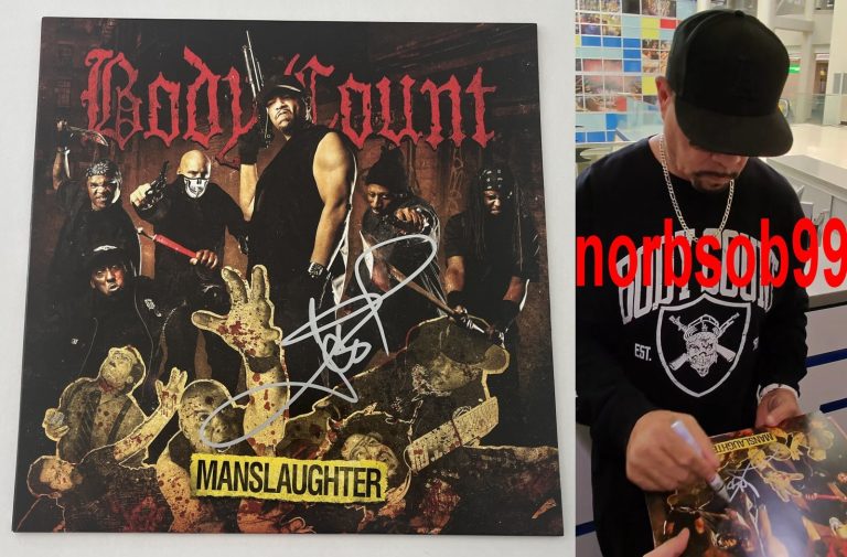 ICE T SIGNED AUTOGRAPH BODY COUNT MANSLAUGHTER VINYL w/EXACT PROOF & BECKETT COA