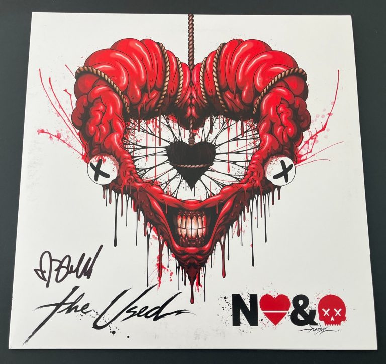 BERT MCCRACKEN THE USED SIGNED IN LOVE AND DEATH VINYL w/PROOF & BECKETT COA