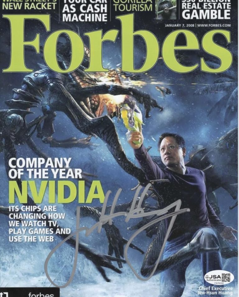 Jensen Huang Signed 8x10 Photo w/ JSA COA #CN78300 Nvidia Founder CEO Forbes Mag