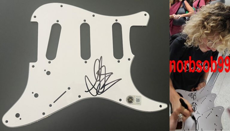 GRACE BOWERS SIGNED AUTOGRAPH GUITAR PICKGUARD w/EXACT PROOF & BECKETT COA