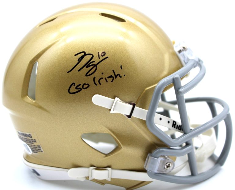 Noah Grubbs Signed Notre Dame Fighting Irish Mini Football Helmet w/JSA COA