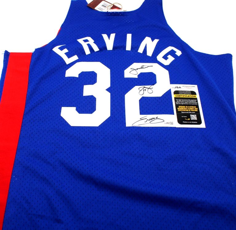 Julius Erving Signed New York Nets Mitchell & Ness Basketball Jersey JSA COA