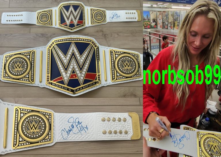 CHARLOTTE FLAIR SIGNED WWE SMACKDOWN LEATHER BELT w/EXACT PROOF & BECKETT COA