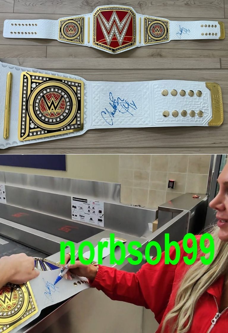 CHARLOTTE FLAIR SIGNED AUTOGRAPH WWE RAW LEATHER BELT w/EXACT PROOF BECKETT COA