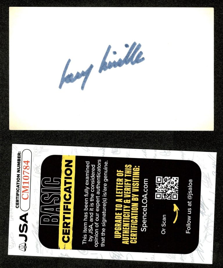Larry Linville Signed Autographed 3x5 Card JSA Cert MASH M*A*S*H 3