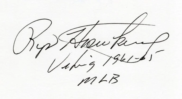 Rip Hawkins Minnesota Vikings North Carolina Tar Heels Signed Autograph