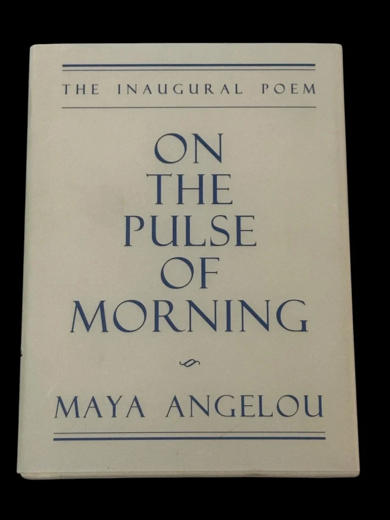 Maya Angelou On The Pulse Of Morning Inauguration Poet Signed Autograph Book JSA
