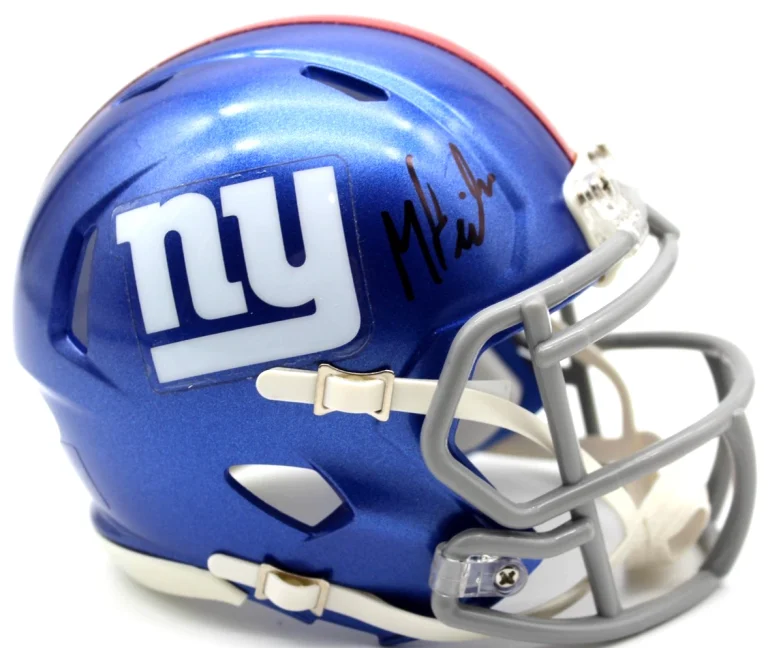 Malachi Fields N.Y. Giants Signed Mini Football Helmet w/JSA COA CR86334