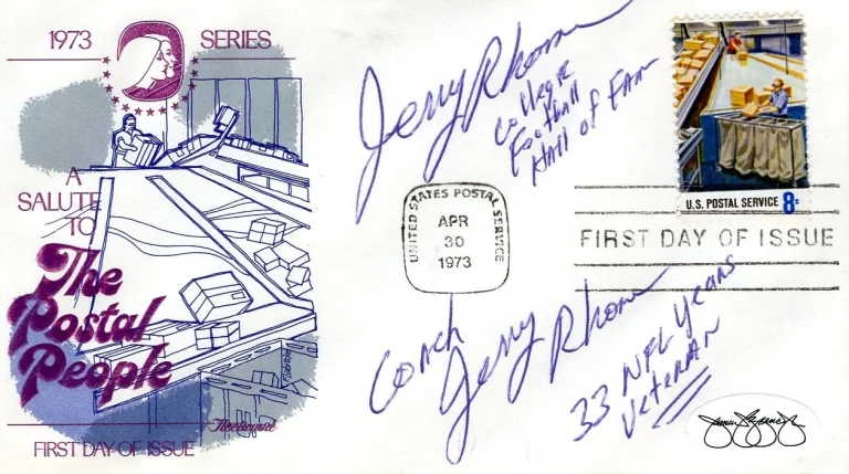 Jerry Rhome Tulsa Golden Hurricane HOF 2x Washingt Redskins Signed Autograph JSA