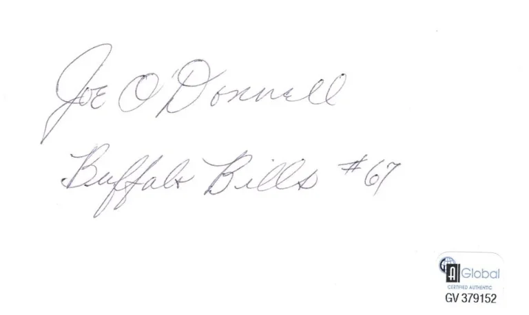 Joe O'Donnell Buffalo Bills 2 AFL Champ Michigan Wolverines Signed Autograph GAI